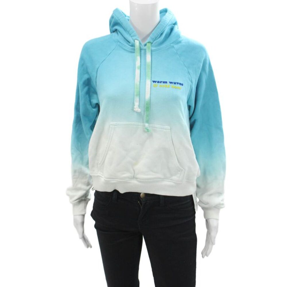 Warm Womens Pullover Ombre Warm Waves Cold Beer Hoodie Sweatshirt Blue Size XS